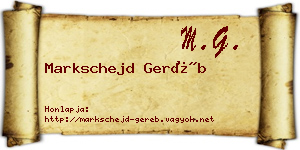 Markschejd Geréb névjegykártya